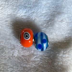 2 pandora glass charms